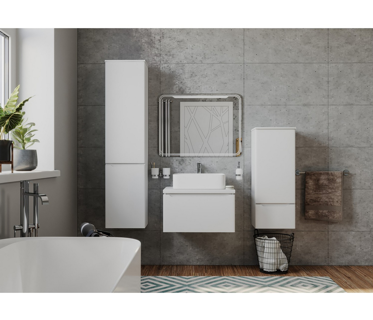 Зеркало, ВИКТОРИЯ, 700*800, ШВ сенсорный выкл, светодиодная подсветка