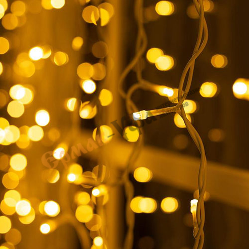 Гирлянда Занавес 2,0х1,5м , LED-360, УМС, свечение теплое белое, белая нить УЛИЧНАЯ