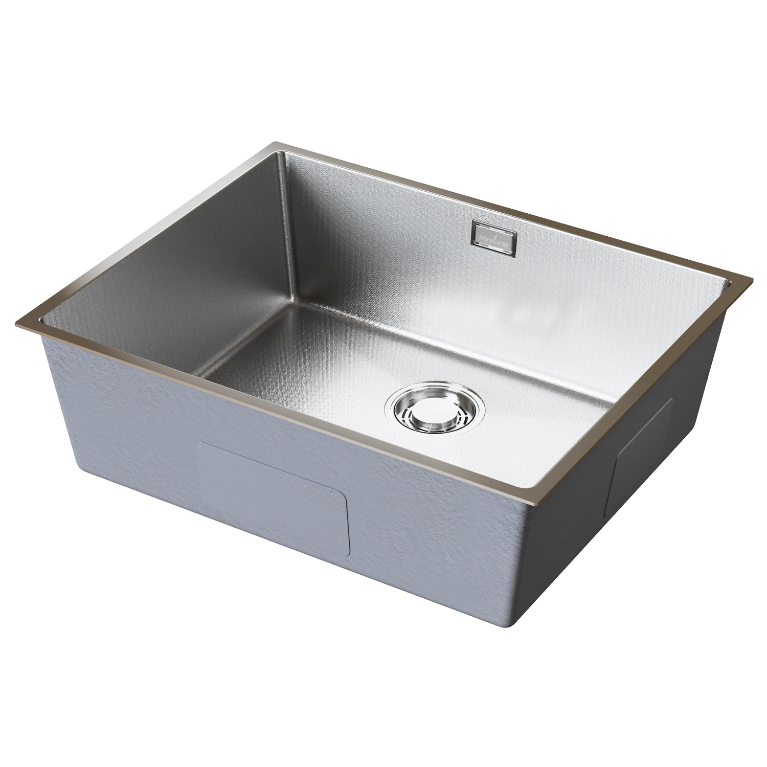 Мойка подст.монтаж 53х43, 3, 0 вып 3 1/2 MIXLINE PRO 22см с сифоном, сатин НАНО декор