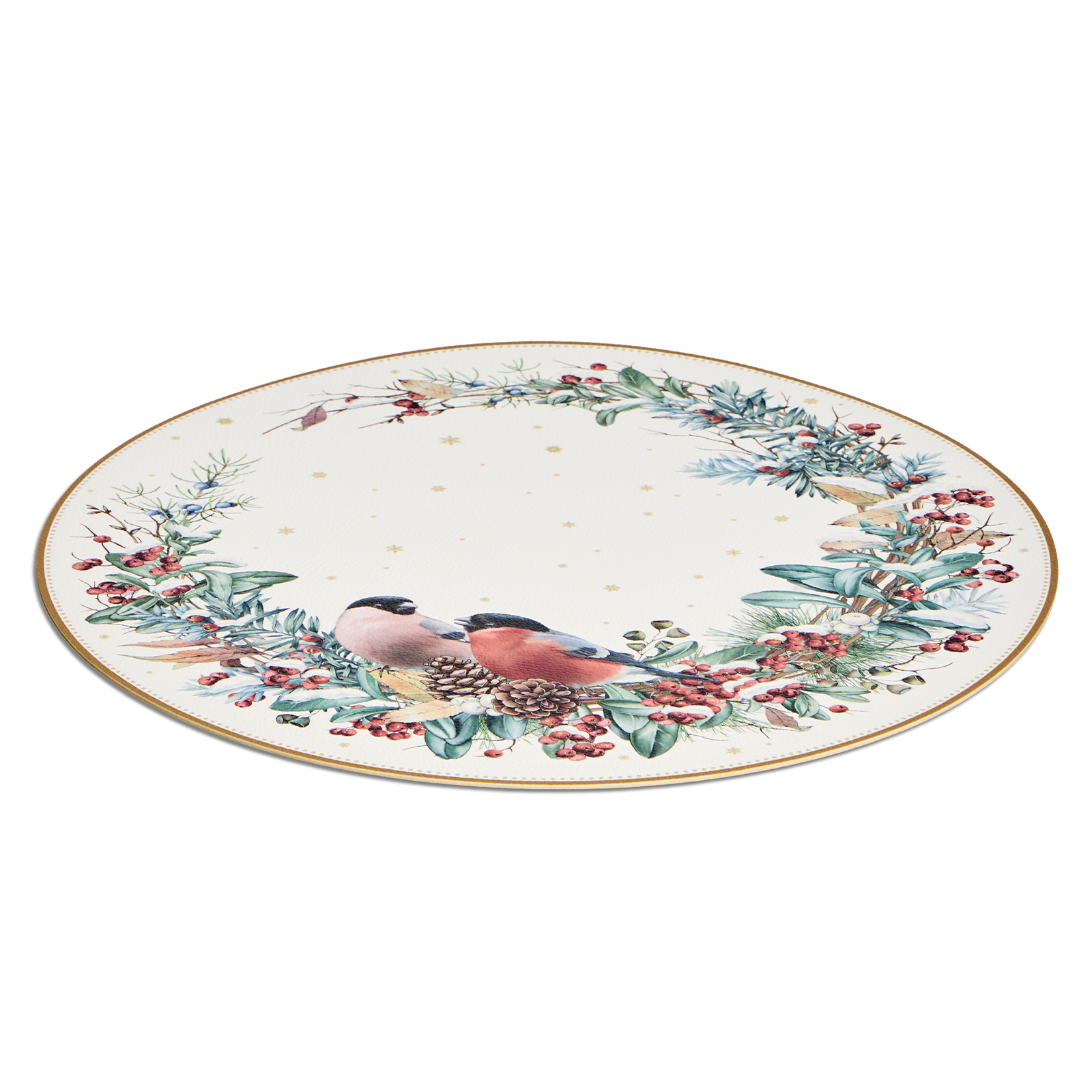 НАБОР ПОДСТАНОВОЧНЫХ САЛФЕТОК "СНЕГИРИ" ИЗ 2 ШТ., ДИАМЕТР=38 СМ