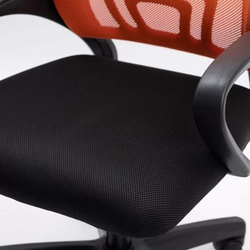 Кресло офисное, компьютерное TRON A1 сетка Prestige, хром, оранжевый-черный