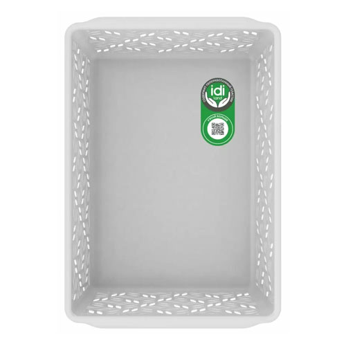 Корзинка универсальная 2 л Homver Linden 221313121/03, 230х160х70 мм, светло-серая