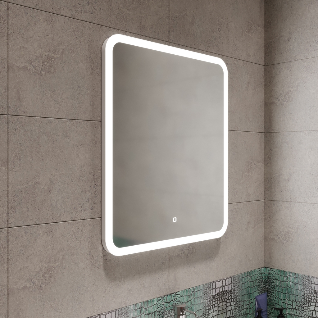 Зеркало MIXLINE, Стив, 600*700, ШВ сенсорный выключатель, светодиодная подсветка