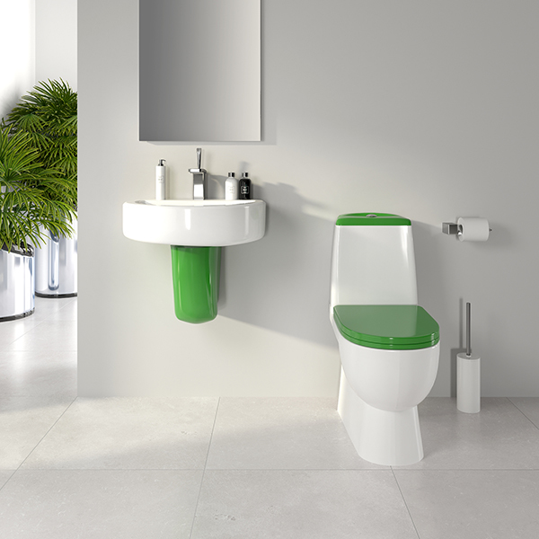 Унитаз-компакт, Best Comfort Green,  а/вспл, гор, ниж, 2кн.Oliveira, лайм дюро м/лифт, clip up, S Luxe