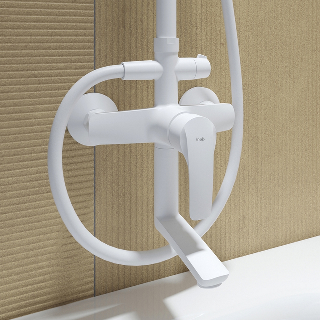Душевая система 35к IDDIS RAYWT3Fi06, Ray, лейка, Тропический душ,  БЕЛЫЙ матовый