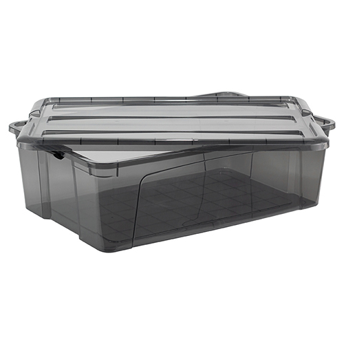 Ящик для хранения с замками 30 л IDEA КИП М 2338, черный прозрачный