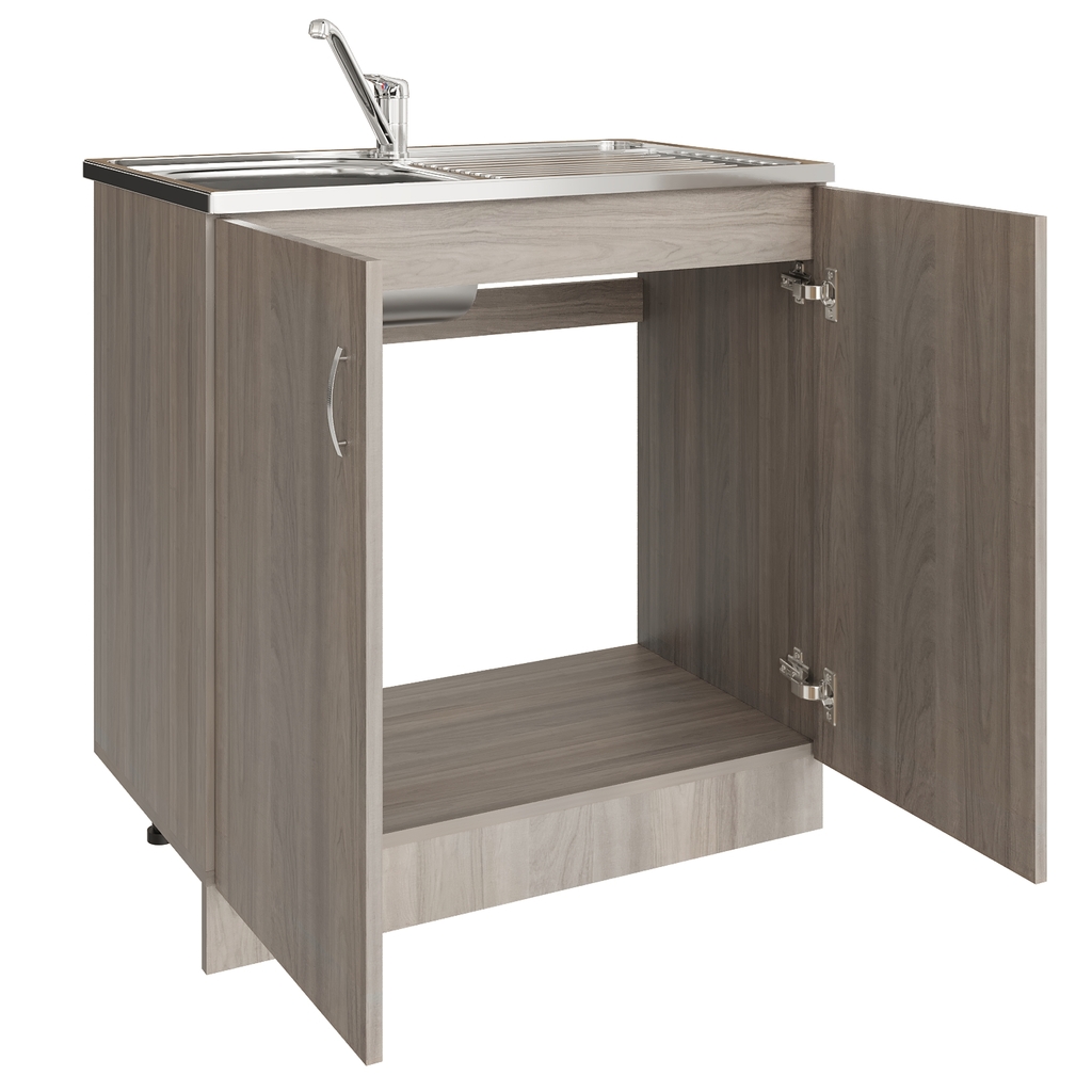 Тумба 80 ЛДСП шимо/ясень светлый, ОТДЕЛЬНО ПРИОБРЕТАЕТСЯ МОЙКА