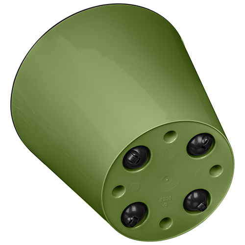 Горшок для цветов 16 л Homver Rosemary 221600418/01 330 мм, с дренажной вставкой, на колесиках, зеленый