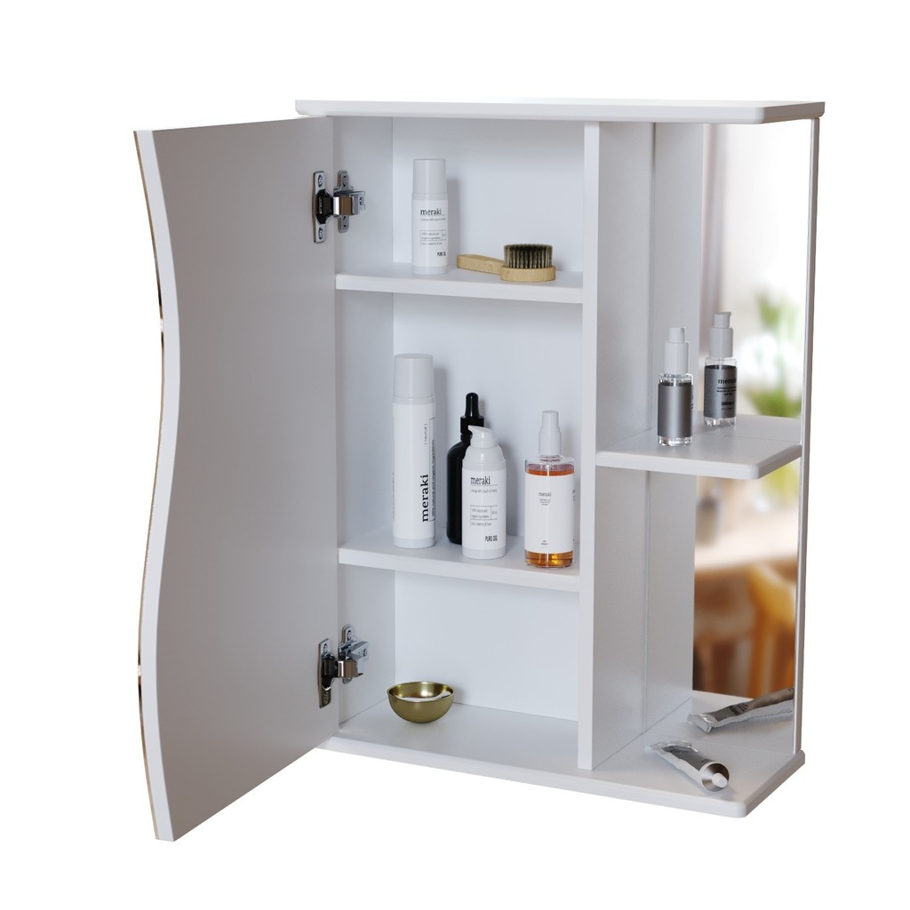 Зеркальный шкаф, Классик-50, левый без подсветки, ПВХ