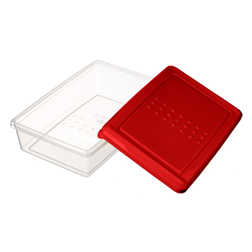 Контейнер для продуктов 0.75 л Homver Asti 221100106/04, прямоугольный, красный
