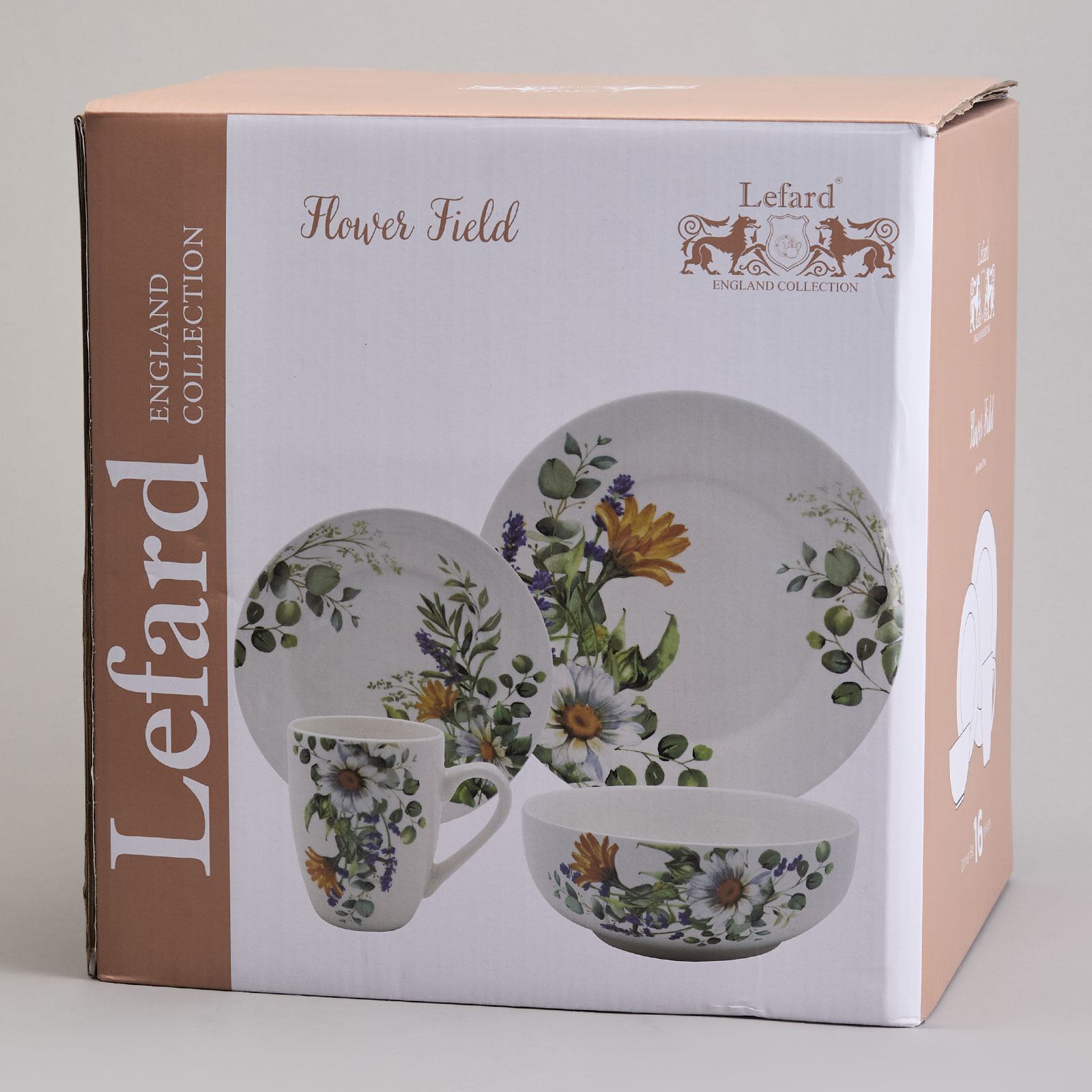 НАБОР ПОСУДЫ ОБЕДЕННЫЙ LEFARD, РОМАШКОВОЕ ПОЛЕ, НА 4 ПЕР. 16 ПР., КОР=2НАБ.