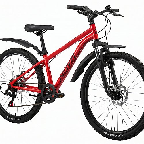 Велосипед NOVATRACK 24" BATTLER сталь 12'', красный, 6 скор.TZ500/TS-38/SG-6S, диск.торм STG