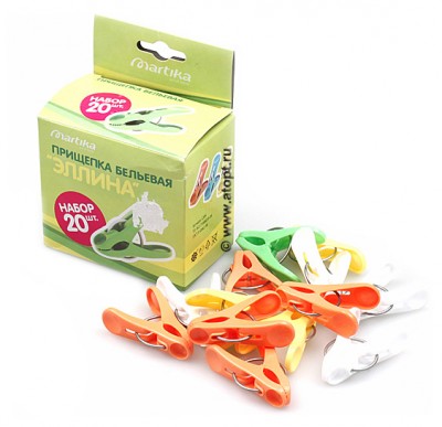 Прищепка бельевая Эллина набор 20шт С20Н, Барнаул, 1/32
