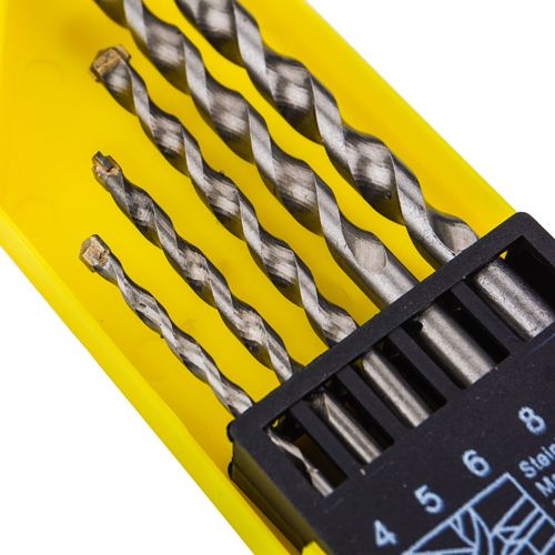 Набор сверл по бетону （4-5-6-8-10mm ） 5шт цилиндрический хвостовик Барракуда, пластиковый кейс, 1/200