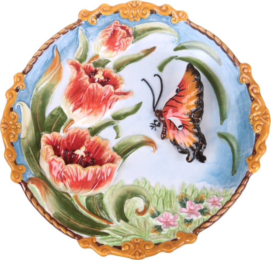 ТАРЕЛКА ДЕКОРАТИВНАЯ LEFARD, БАБОЧКА И МАКИ, 21, 5*3 СМ, КОР=24ШТ.