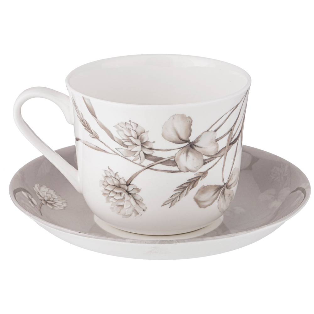ЧАЙНАЯ ПАРА LEFARD, WHITE FLOWER, 500 МЛ СЕРАЯ, КОР=24НАБ.