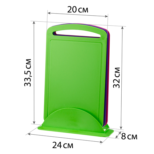 Набор разделочных досок на подставке IDEA М 1580, ярко-зеленый