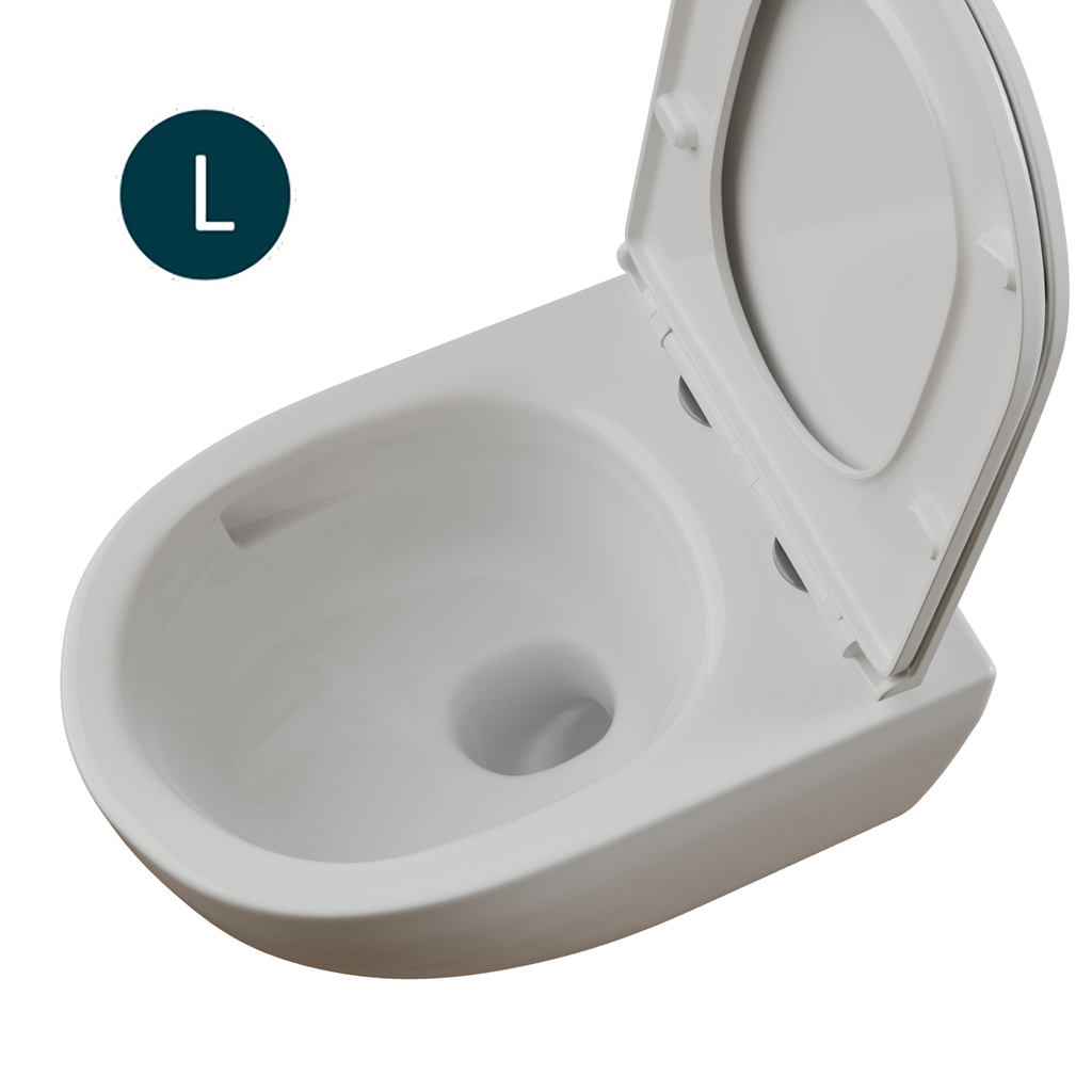 Унитаз подвесной безободковый WAVE SUNSET Tornado3.0, сид. дюропласт, м/л, быстр, БЕЛЫЙ глянец, L