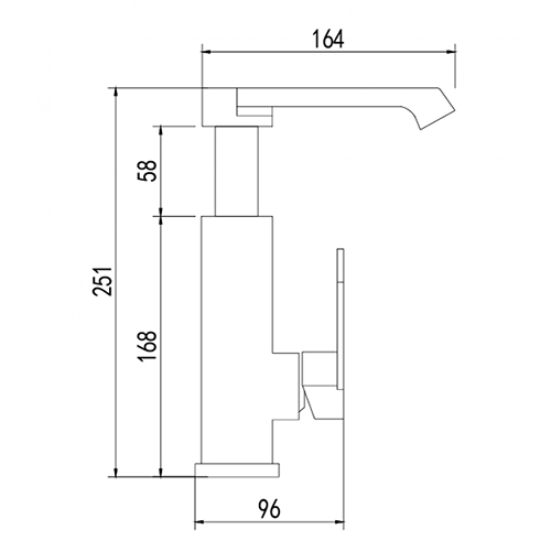 Смеситель для раковины DIKALAN Регулируемая высота излива; Цвет - черный матовый AL1876-B, 1/10