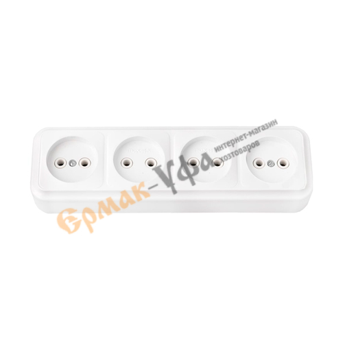 Розетка ОП 4-местн BYLECTRICA, РА16-264, БЕЛАЯ, 1/36