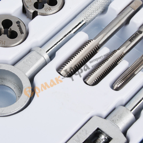 Метчик и плашка набор 14пр М3-М10 Ермак, 1/24