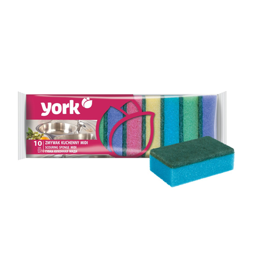 Губка для посуды 10шт YORK 8х5х2,5 см, 1/60