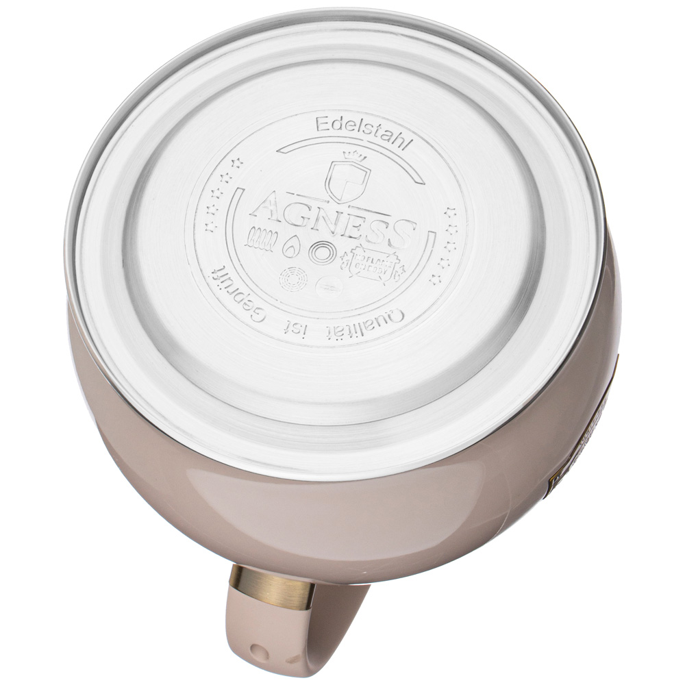 ЧАЙНИК AGNESS СО СВИСТКОМ, 3Л C ИНДУКЦИОН. КАПСУЛЬНЫМ ДНОМ ЦВЕТ: ДЫМЧАТЫЙ СЕРЫЙ