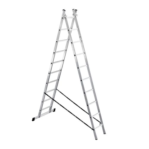 Лестница алюм. двухсекц. 2х10 ступ. выс. 2,85/5,05, вес 8,01кг, стенка проф. 1,1мм, 60х20мм UFUK Турция, 1/1