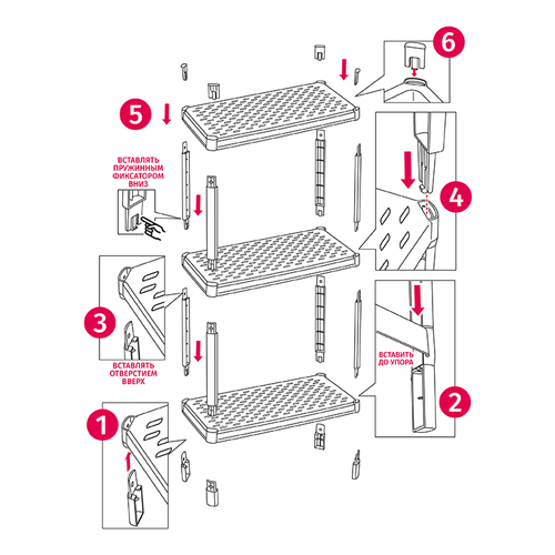 Полка IDEA АРМАДА М 2700, 3 секции, графитовая