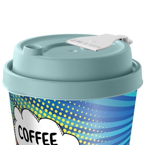 Стакан с крышкой 550 мл Homver 223134718/05, с клапаном, с декором Кофе с собой, зеленый