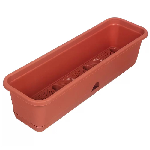 Ящик балконный 600мм с поддоном Терракотовый, 1/14