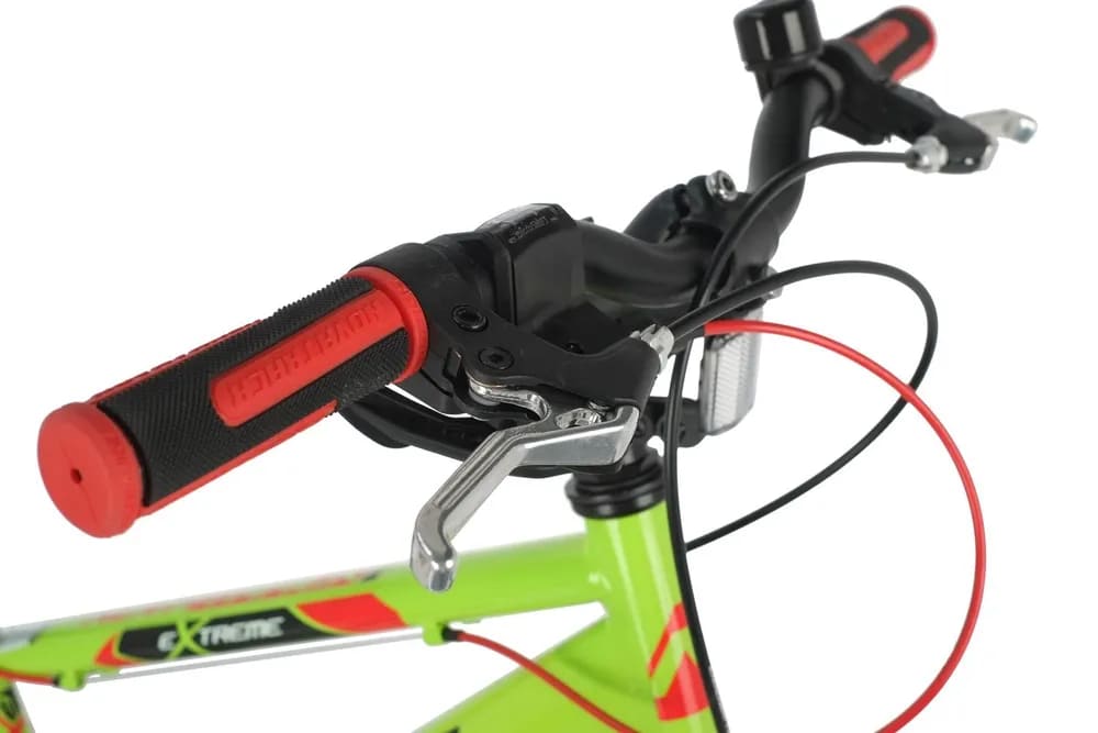 Велосипед NOVATRACK 20, EXTREME зеленый,   сталь, 6 скор., Shimano TY21/Microshift TS38, V- brake тор