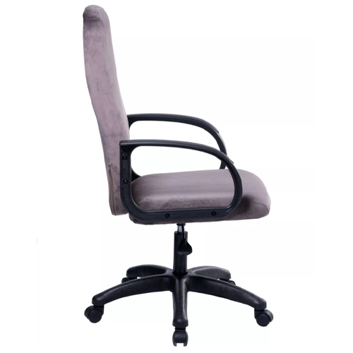 Кресло офисное, компьютерное TRON С1 ткань велюр FLORA Standard, хром, серо-коричневый