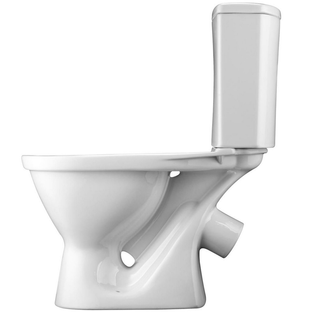 Унитаз-компакт, Алькор 2РА а/вспл полипропилен,  кос.вып, нижн.подв. 2-кн.арм Уклад, сид., Santek