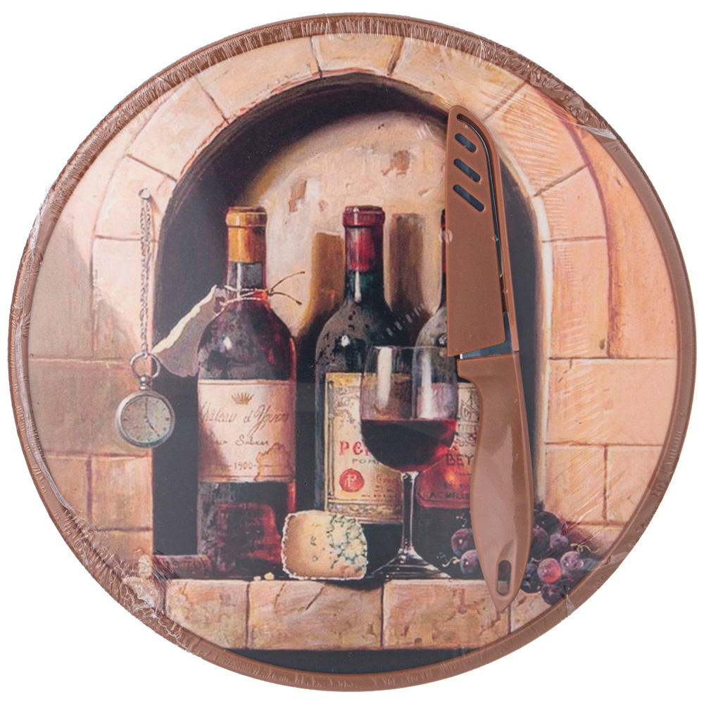 Доска разделочнаяС НОЖОМ ДИАМЕТР 27,5*1.2 СМ