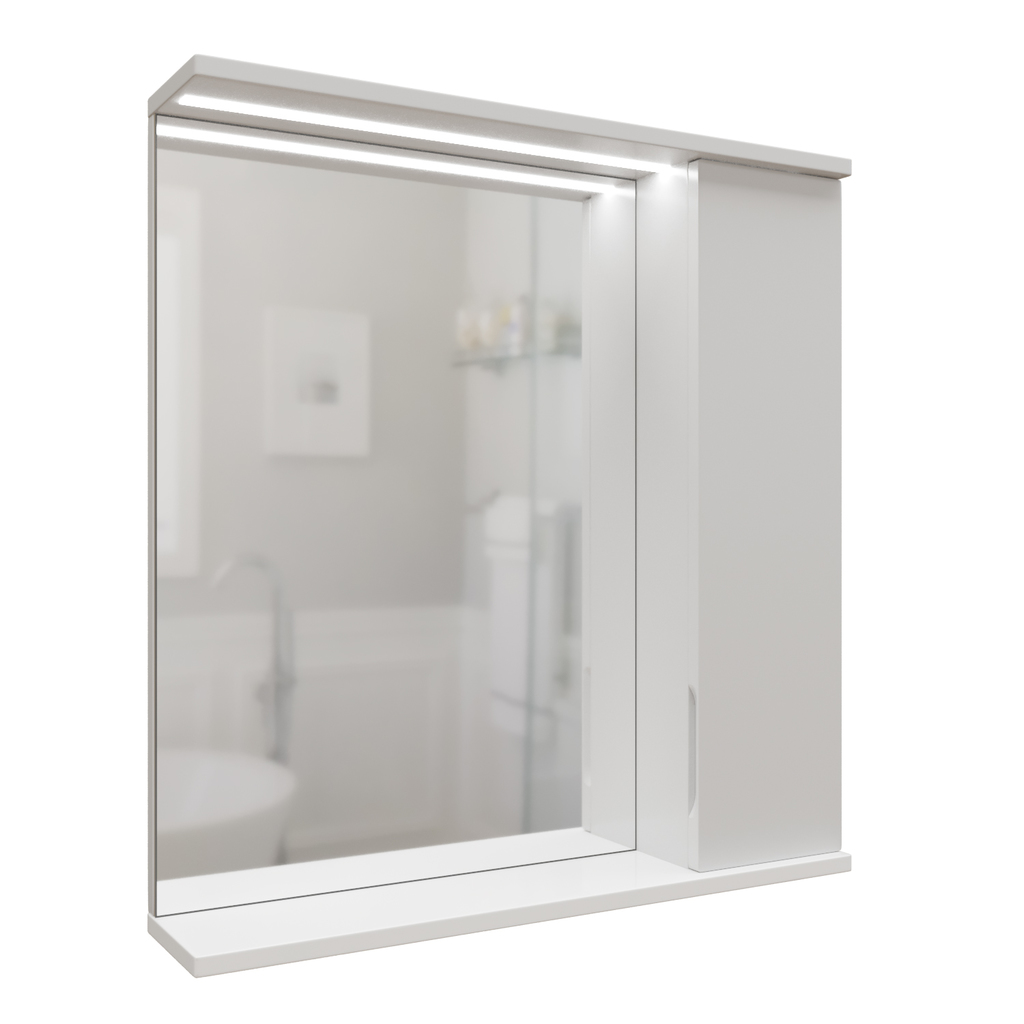 Зеркальный шкаф, Лайн-60, правый с подсветкой, ПВХ