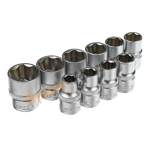 Набор инструментов професс. 12пр ЕРМАК 1/2, головки, трещотка и удлинитель, 1/15