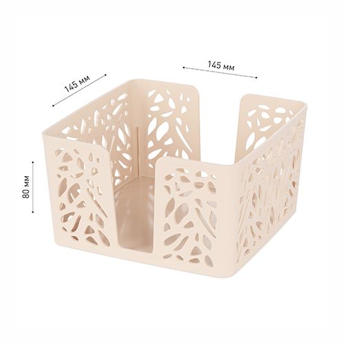 Салфетница Лира квадратная, бежевый, Альтернатива, М9099, 1/20