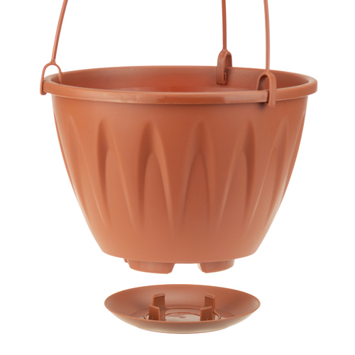 Горшок для цветов Алиция d-250мм терракотовый, подвесной, с поддоном, 1/20