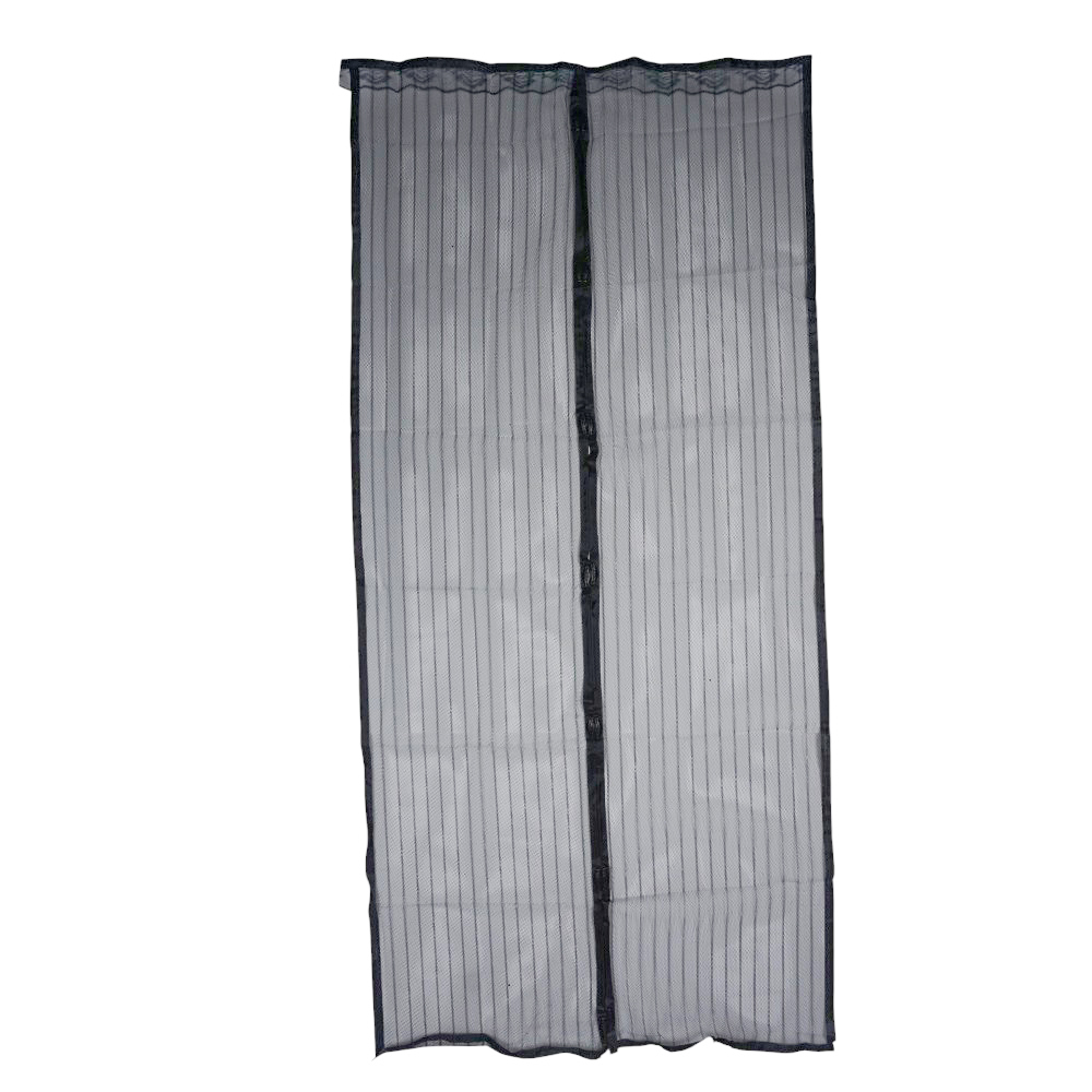 Сетка антимоскитная 100х210см, с декоративной накладкой, черная, вшитый магнит и внешний птичка, в комплекте гвозди, 1/10/120
