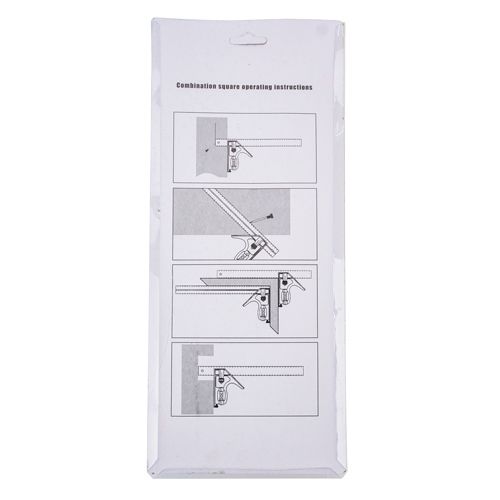 Угольник металлический 300 мм комбинированный с уровнем, 1/10/60