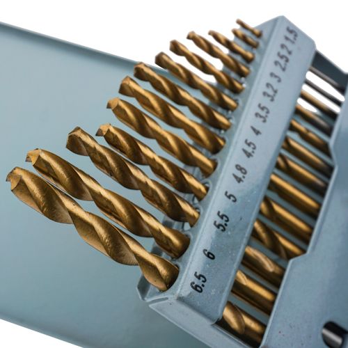 Набор сверл по металлу цилиндрический хвостовик （1. 5--6. 5mm, 13 шт Барракуда стальной кейс, 1/100
