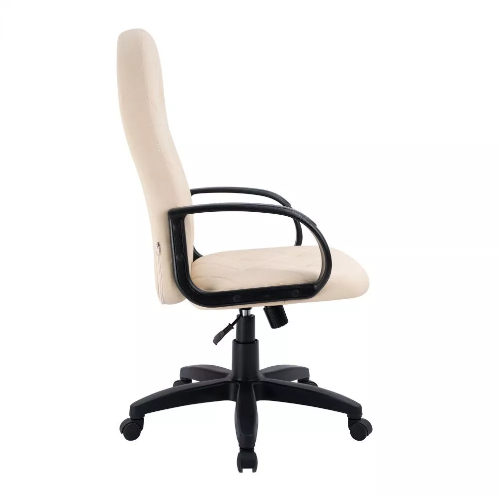 Кресло офисное, компьютерное TRON V2 экокожа Prestige, хром, бежевый