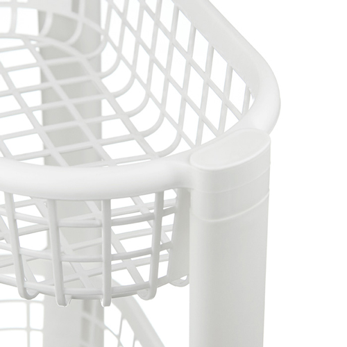 Полка угловая IDEA ЕВРО М 2756, на колесах, 3 секции, белая