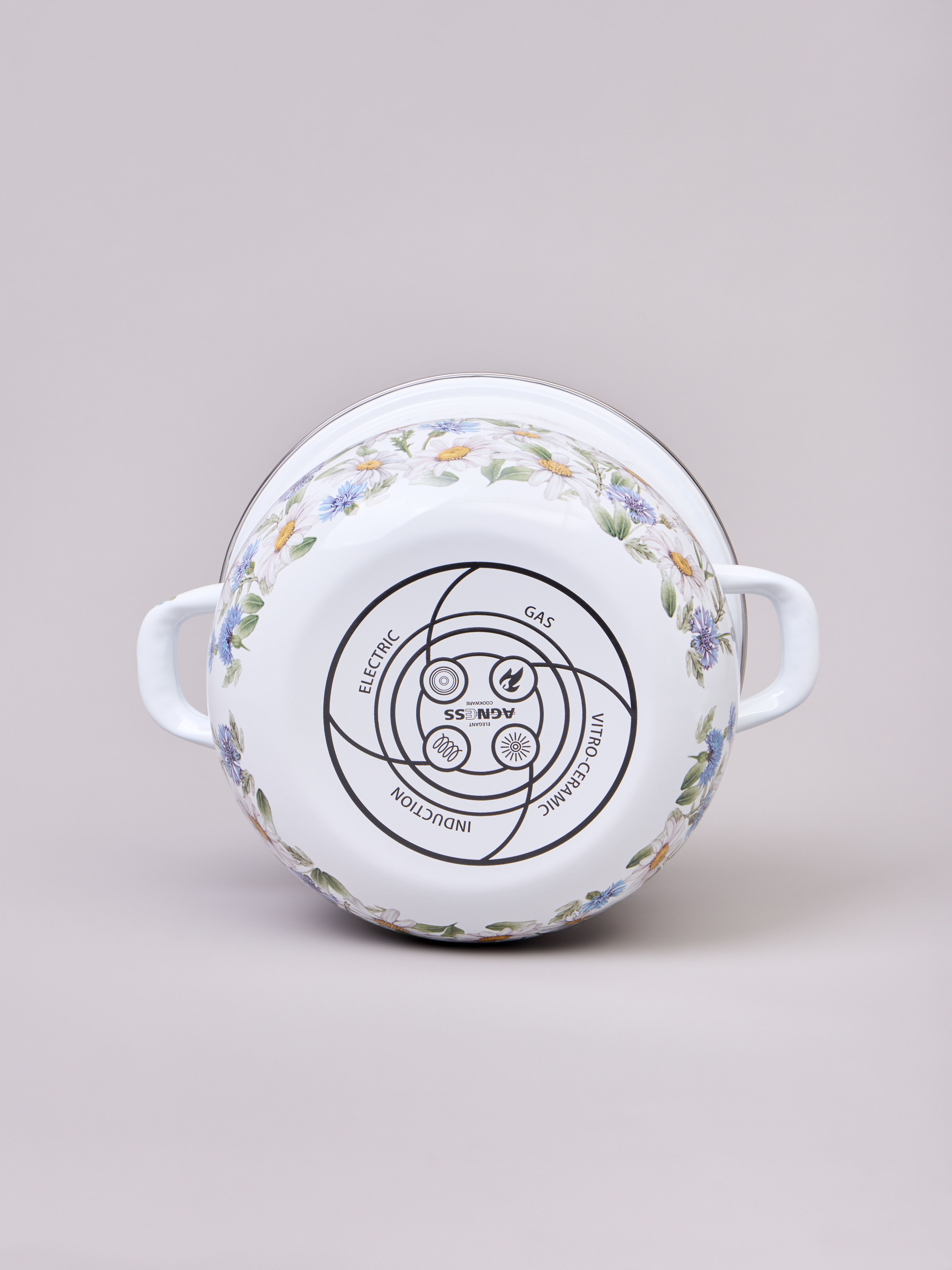 НАБОР КАСТРЮЛЬ AGNESS ЭМАЛИРОВАННЫХ СЕРИЯ, SENTIMENT,  6ПР. 1, 5/2, 8/3, 6Л, 16Х10/20Х12/22Х13СМ