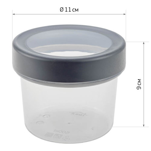 Емкость для продуктов 0.5 л IDEA ОПТИМ М 1476, графитовая