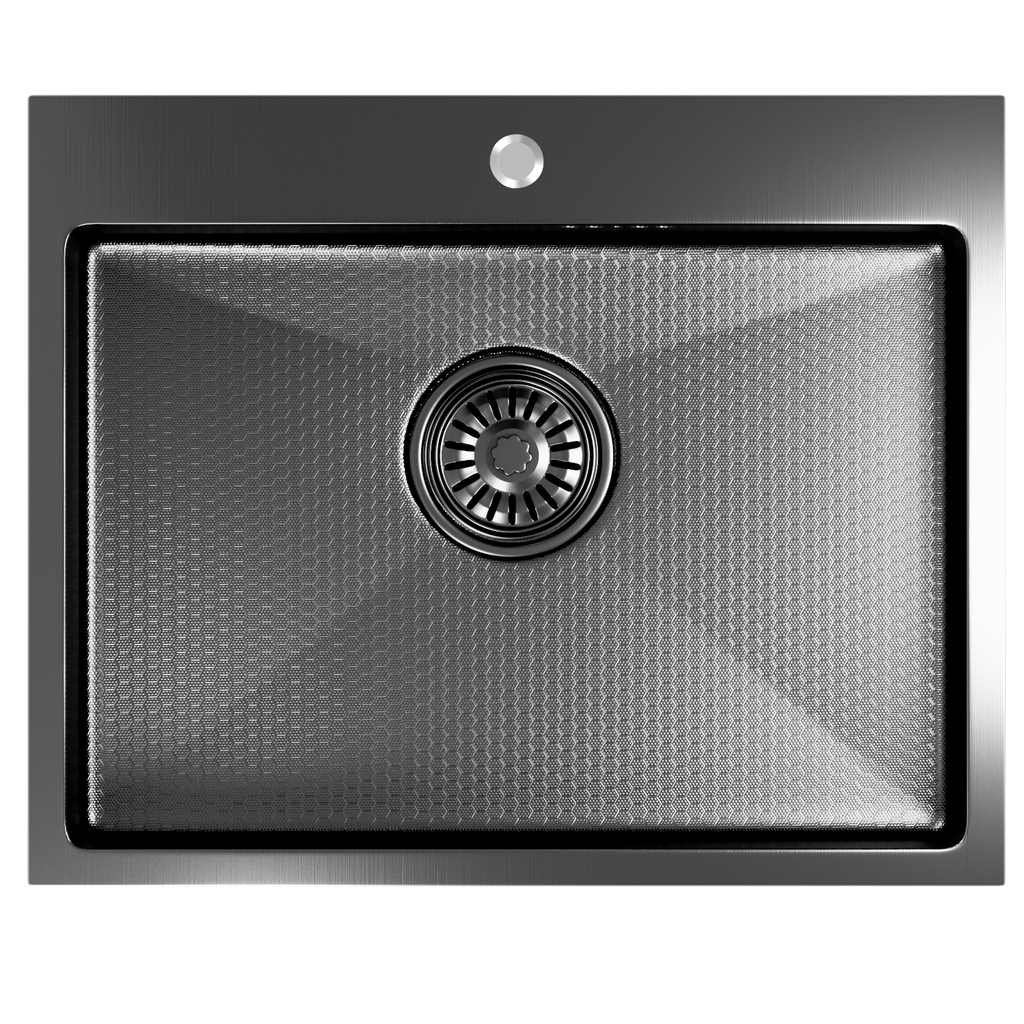 Мойка настол.монтаж 53х43, 3, 0 вып 3 1/2 MIXLINE PRO 22см с сифоном, черный графит НАНО