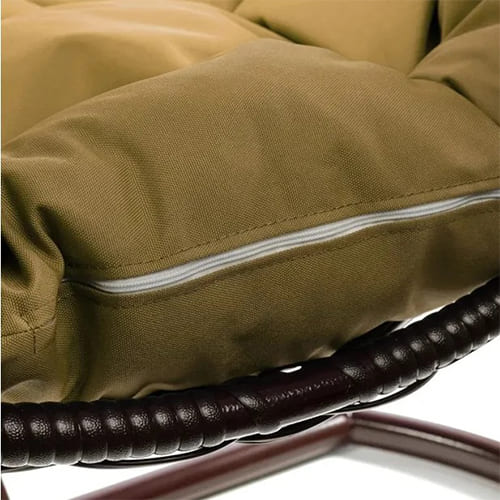 Кресло подвесное КАПЛЯ с ротангом 11290201 белый, бежевая подушка, без стойки, 1/1