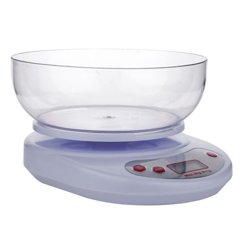 Весы кухонные электронные 5 кг, с пластиковой чашей KE-1, 1/24