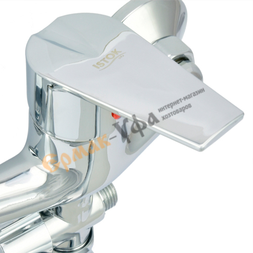 Смеситель для ванны ISTOK LIFE одноручный, с длинным L-изливом, дивертор выносной 0402. 412, 1/10